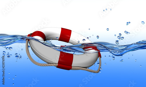 Illustration: Life belt in the water Life belt in the water
