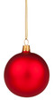 Red Christmas bauble with clipping path