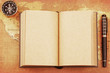 An old book on a Treasure map background An old book on a Treasure map background