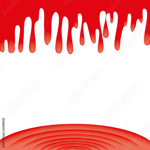 Vector: Red paint dripping down in a puddle, vector illustration Red paint dripping down in a puddle, vector illustration