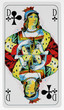 carte dame de trèfle, fond blanc
