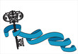 Vector: Old key and ribbon Old key and ribbon