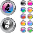 Pen multicolor round button.