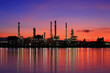 Oil refinery at twilight,Chao Phraya river, Thailand
