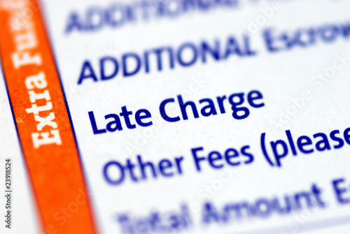 Photo: Focus on the Late Charge item in a mortgage payment coupon Focus on the Late Charge item in a mortgage payment coupon