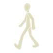 white person walking left A