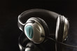 headphones on black