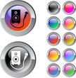 Karaoke multicolor round button.