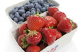 Strawberries and blueberries fresh from the market