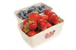 Strawberries and blueberries fresh from the market