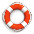 Life belt orange white hanging