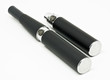 Black electronic cigarette (e-cigarette) on white background