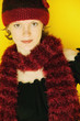 Female Model Wearing Hat And Scarf
