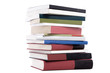 color tower books arranged in stack