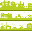 bannière urbaine d'une ville ou banlieue verte bannière urbaine d'une ville ou banlieue verte