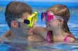 Photo: Father And Daughter with swimming masks Father And Daughter with swimming masks