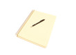 Yellow notebook and black pen