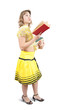 girl reading book over white girl reading book over white
