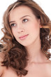 Close-up of beautiful girl with clear maekeup