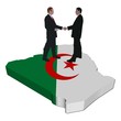 Business people on Algeria map flag illustration Business people on Algeria map flag illustration