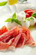 ham with mozzarella - prosciutto e mozzarella ham with mozzarella - prosciutto e mozzarella