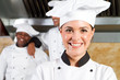 pretty chef in kitchen