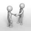 Friendly greeting handshake