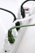 Photo: Wires plugged into power bar Wires plugged into power bar