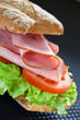 sandwich of ham lettuce and tomato