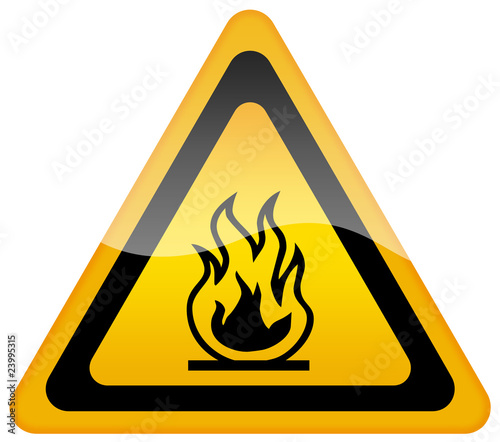 Illustration: Open flame danger sign Open flame danger sign