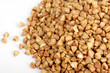 Buckwheat seeds closeup isolated on white
