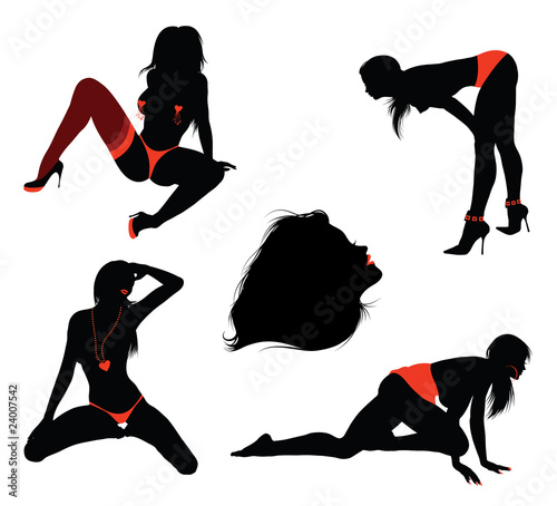 Illustration: Sexy girl silhouettes Sexy girl silhouettes