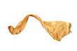 Smooth elegant golden satin isolated on white background .