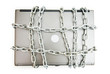Computer security concept with laptop and chain Computer security concept with laptop and chain
