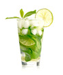 Mojito cocktail on white background