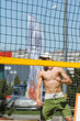 the beach volleyball