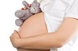 pregnant belly with little bear
