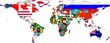 World map with flags