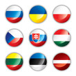 Glossy button flags - Europe three Glossy button flags - Europe three