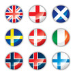Glossy button flags - Europe two