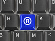 Computer keyboard with Registered mark symbol Computer keyboard with Registered mark symbol