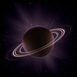 Vector giant gas planet surrounded by rings (like Saturn)