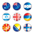 Glossy button flags - Mix