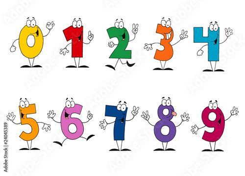 Vektor: Friendly Cartoon Numbers Set Friendly Cartoon Numbers Set