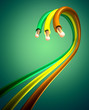 colorful copper cables