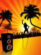 Strandparty beim Sonnenuntergang