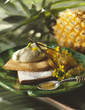 stewed victoria pineapple shortbread tartlet
