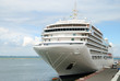 The passenger ship is moored in port The passenger ship is moored in port