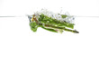 vegetables falling in the water