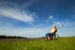 Handicapped woman on wheelchair
